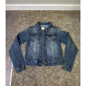 Mudd Denim Jacket Juniors Size Small Button Up  Casual Classic Blue